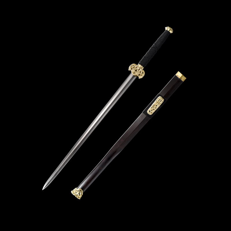 黄銅鞘―傾国牡丹唐刀（亮銅金）古兵器 武具刀装具日本刀模造刀